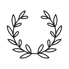 icon of a wreath made of leaves and flowers vector art 