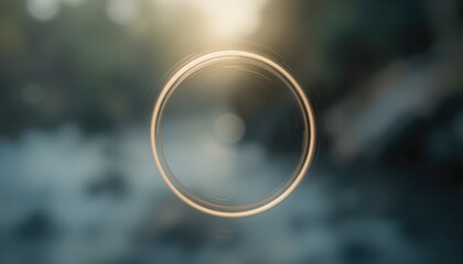 Captivating light circle over tranquil river nature photography serene environment close-up view symbolizing harmony and balance