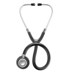 Black and Silver Stethoscope Medical Instrument Healthcare Diagnostic Tool