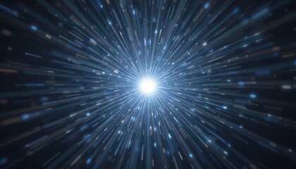 Fototapeta premium Dynamic light burst action abstract universe digital art cosmic environment close-up view energy concept for creative projects