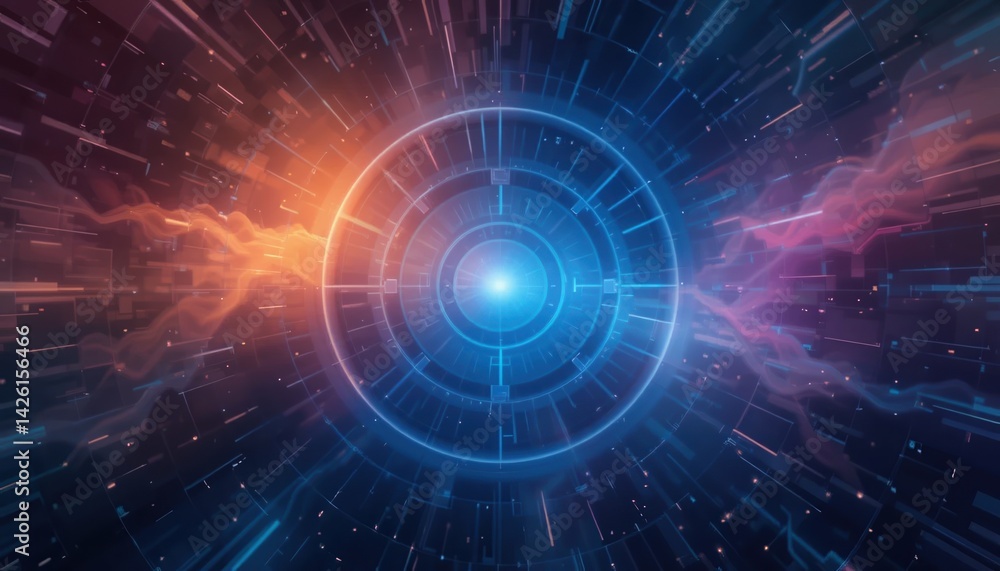 Poster dynamic cosmic journey through hyperspace universe digital art sci-fi environment abstract viewpoint