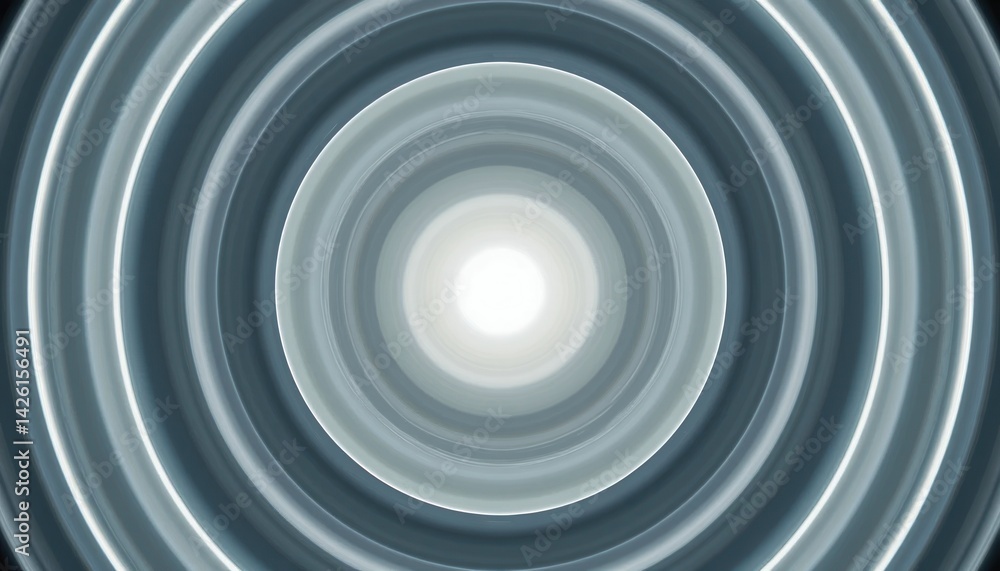 Poster dynamic light waves creating circular patterns abstract digital art vibrant colors modern aesthetic 