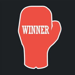 Silhouette of a boxing glove red color