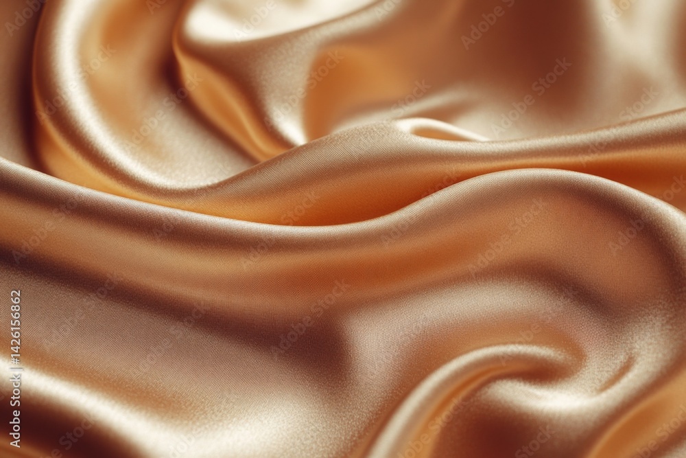 Aufkleber soft golden satin fabric draped elegantly in natural light creating a luxurious texture and appearan