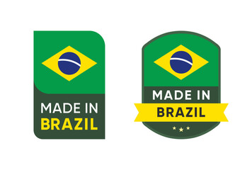 Made in Brazil Badge Label Set vector design
