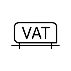 VAT sign in minimalist style on a white background  