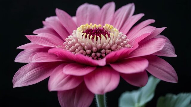 This elegant zinnia plant is a small bush showcasing a floral crown that is both fragile and sturdy like paper, bestowing the flower with an enigmatic yet lovely look.