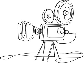 vector sketch movie camera.Generative AI