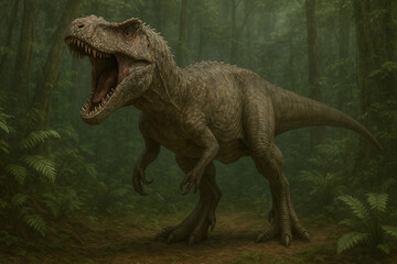 Fototapeta premium T. rex dinosaur roaring photo, best for ebook and other contents. 