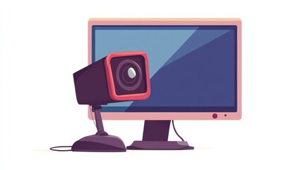 Computer monitor and webcam illustration