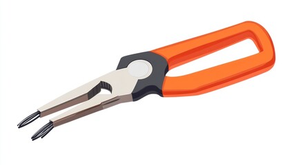 Orange-handled pliers.  Detailed view