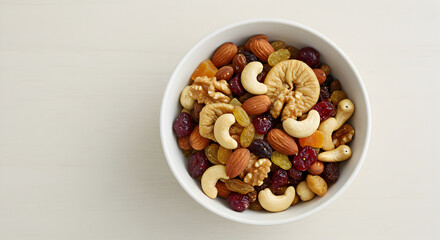 Diverse Trail Mix Delightful Combination Of Nuts And Dried Fruits Served