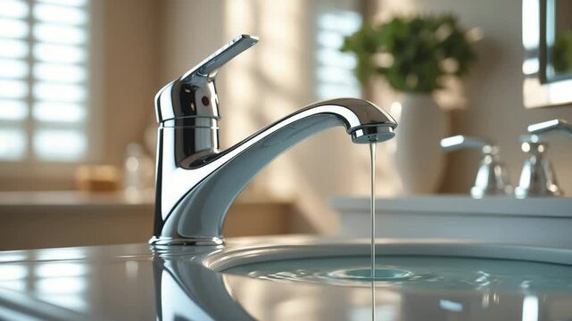Water leaking from a faucet
