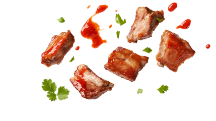 Grilled steak delight backyard bbq food photography close-up view culinary art, isolated on white or transparent background