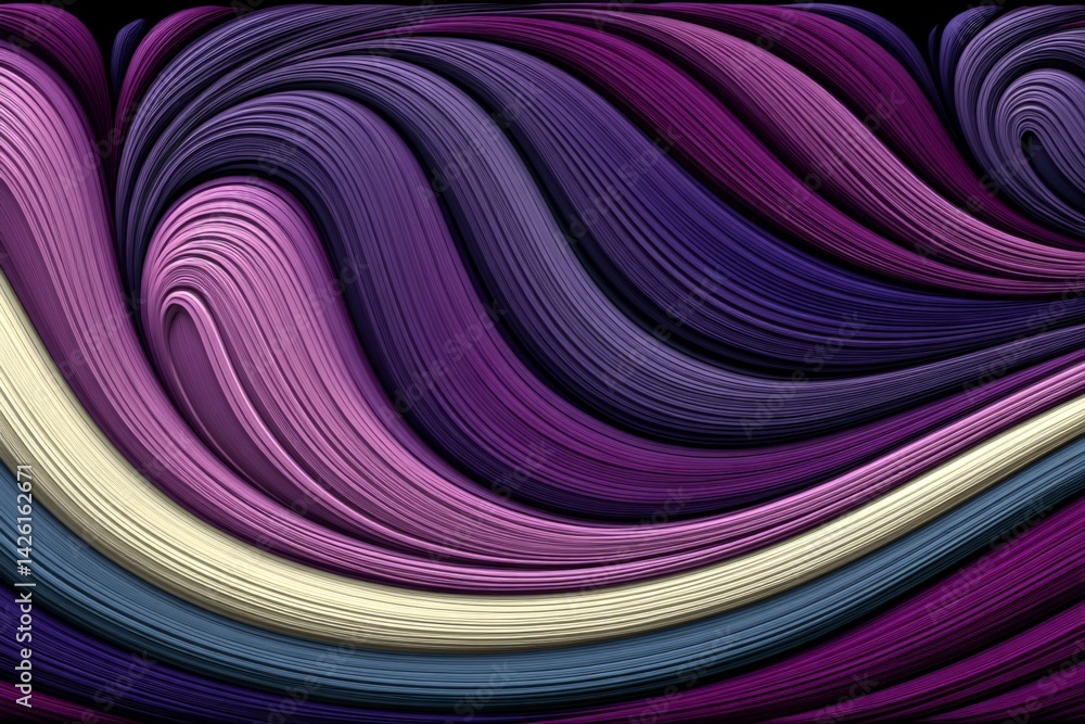Aufkleber Colorful flowing patterns create vibrant abstract art in smooth lines and curves