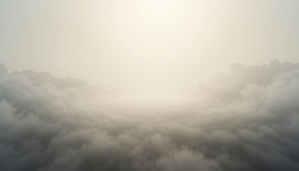 Obraz premium Mysterious fog rolling over tranquil landscape nature scene serene environment aerial perspective capturing atmospheric beauty