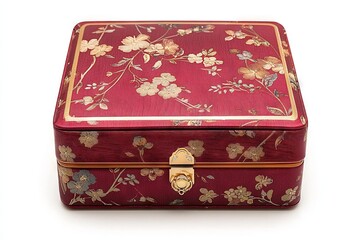 Beautifully crafted ornate jewelry box with floral design in rich colors ideal for storage or display of cherished items