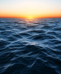 Obraz premium Serene Sunset Over Calm Ocean Waters with Soft Pastel Colors and Gentle Waves 