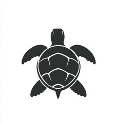 Fototapeta premium Sea turtle aerial view, ocean background, wildlife illustration