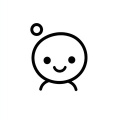 Obraz premium Happy baby cartoon, white background, icon, design