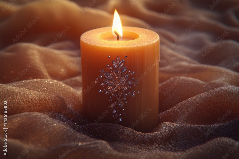 Aufkleber elegant candlelight flickers softly on warm fabric, creating a calming atmosphere