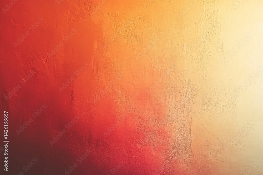 Poster colorful gradient wall texture showcasing transition from warm red to soft yellow tones in an artist