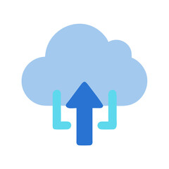Cloud Upload Icon Illustration, Digital Data Transfer Concept