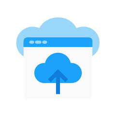 Cloud upload icon vector illustration isolated on black