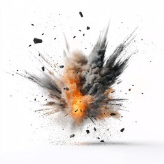 3D Rendered Cinematic Explosion Featuring Intense Fire and Smoke Effects