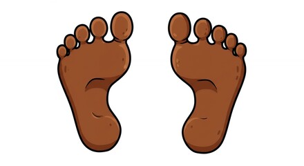 Cartoon brown feet illustration educational and commercial use