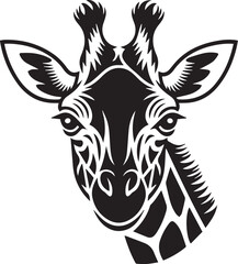 Tribal giraffe tattoo in ink style