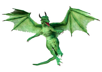 Fototapeta premium 3D Rendering Fairy Tale Dragon on White