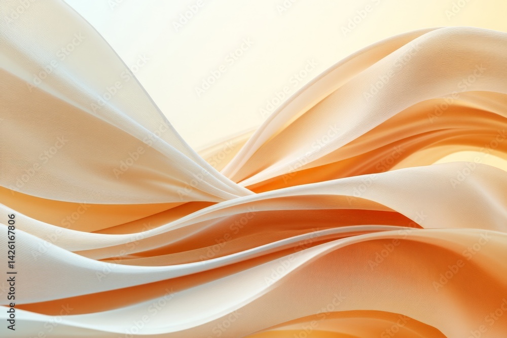 Poster Soft fabric waves in warm tones create a calming texture for design and art projects