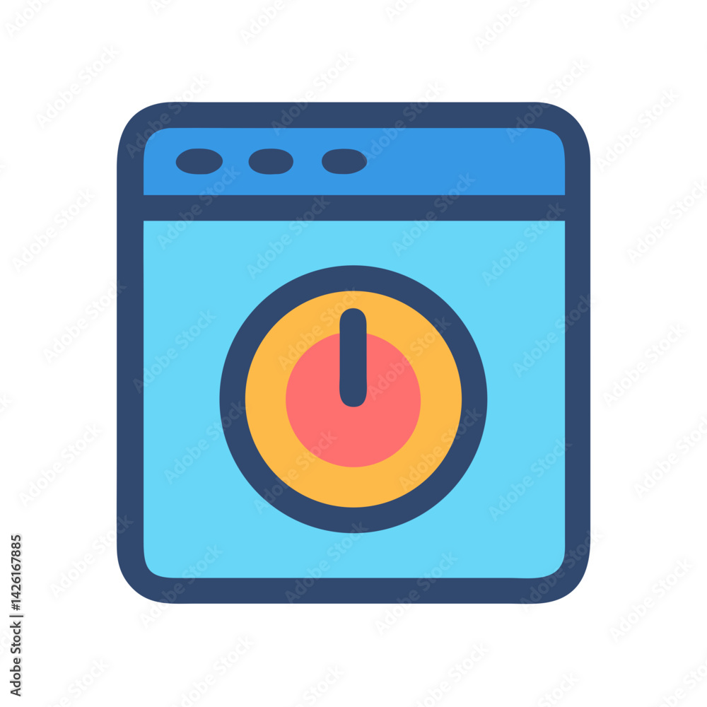 Poster app with power button for website or application