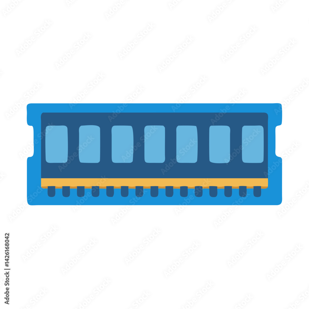 Poster ram memory module for computer on black background