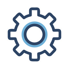 Blue Cogwheel Icon: Machinery, Settings, and Engineering Concepts