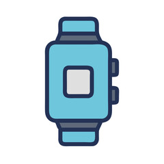 Smartwatch Vector Illustration with Light Blue Accents