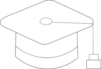 graduation cap thick outline icon 