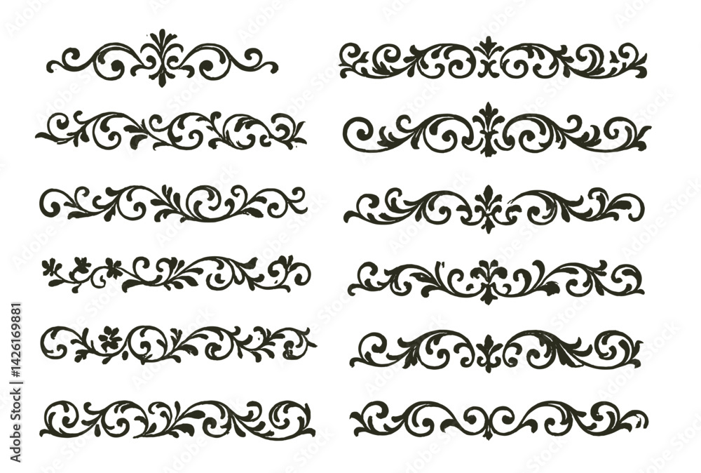 Aufkleber collection of decorative web icons featuring intricate line designs for creative digital projects