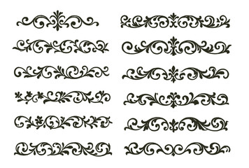 Obraz premium Collection of decorative web icons featuring intricate line designs for creative digital projects