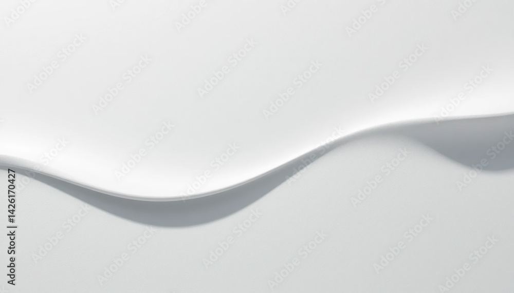 Aufkleber flowing soft white textures minimalist design digital art abstract environment close-up viewpoint se