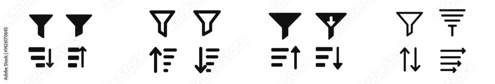 Aufkleber Collection of line style web icons showcasing versatile user interface elements for digital applications or websites