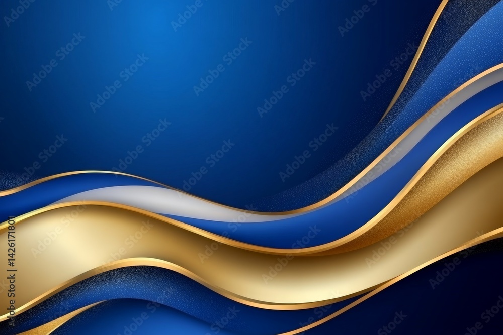 Aufkleber elegant blue and gold abstract waves create a stunning background design for various creative projec