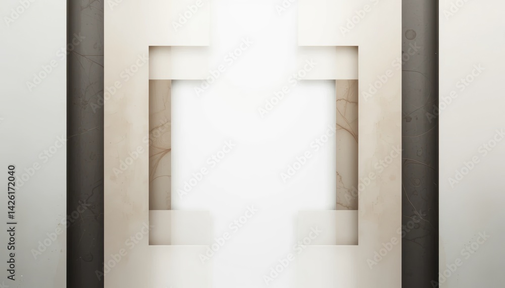 Poster illuminating modern architecture design urban setting digital artwork minimalist environment abstrac