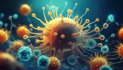 microscopic virus bacteria pathogen germ infectious disease concept