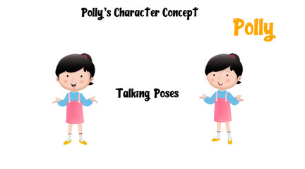 A girl talking illustration & clipart. Cartoon girl speaking clipart, vector. Cartoon little girl in winter clothes