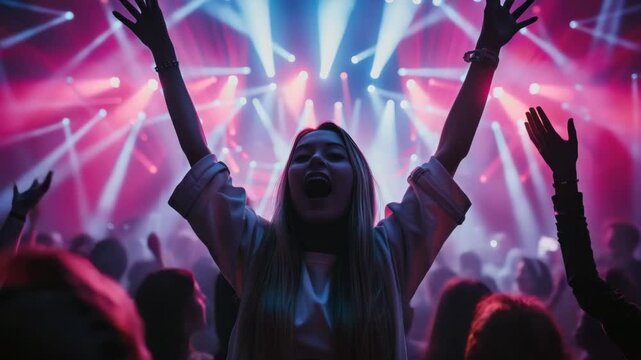 Experience the electrifying atmosphere of a disco party, filled with dazzling light effects and joyful people dancing to the infectious beat of the music. A night full of energy and celebration.