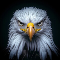 Obraz premium Hyperrealistic Bald Eagle Head in Stunning 8k Resolution With Sharp Beak