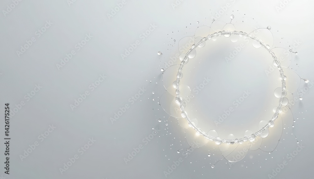 Poster dynamic water splash ring creating circular patterns studio setting high-resolution image crisp back
