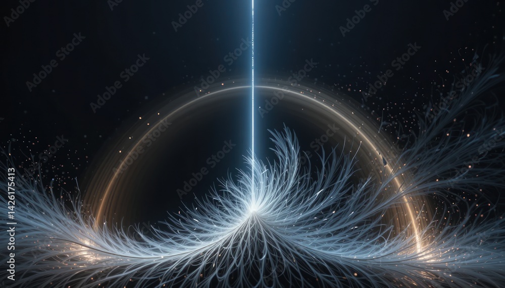 Poster dynamic light patterns and abstract visuals digital space graphic art futuristic environment close-u